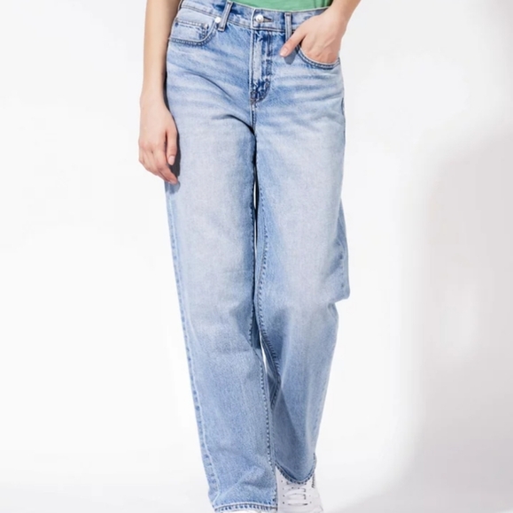 American Eagle 90s Straight Stretch Jeans EUC Medium Blue - Picture 3 of 7